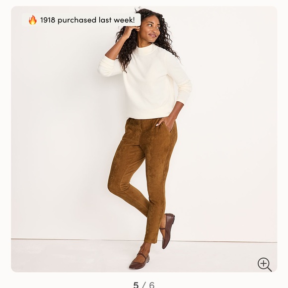 Dark Rust Lands’ End Women's Sport Knit Corduroy Leggings Size Medium - Picture 6 of 7